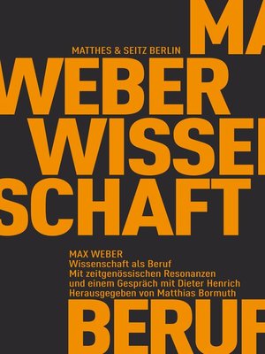 cover image of Wissenschaft als Beruf